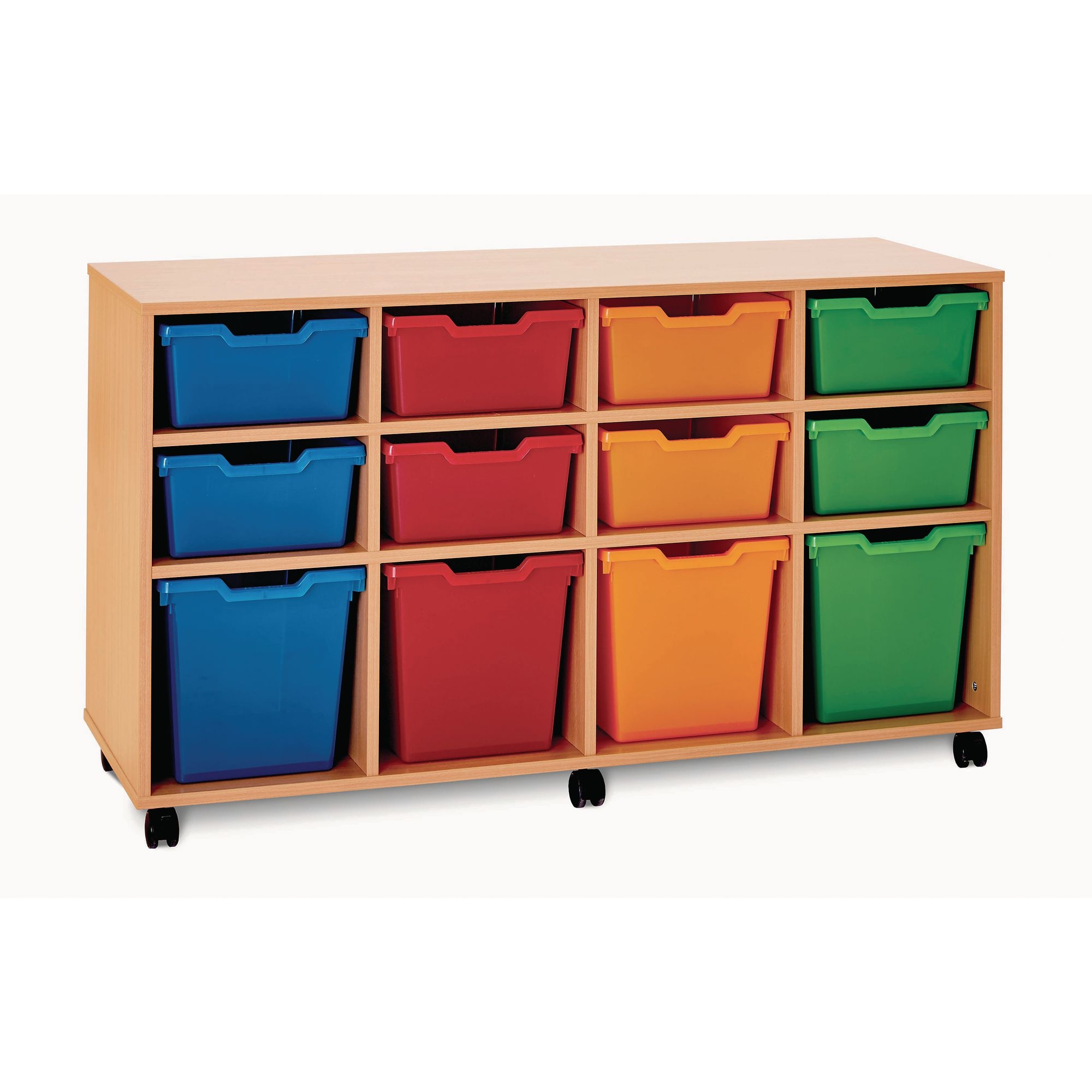 12 Variety Tray Unit - Beech Unit - Assorted Trays Included